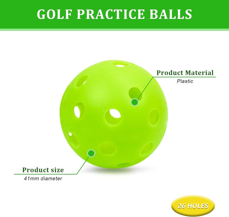 Bac-kitchen Plastic Golf Balls Practice Limited Flight Golf Training Ball Hollow Swing Practice Indoor Golf Balls with Mesh Drawstring Bag for Backyard Driving Range or Outdoor - Image 3